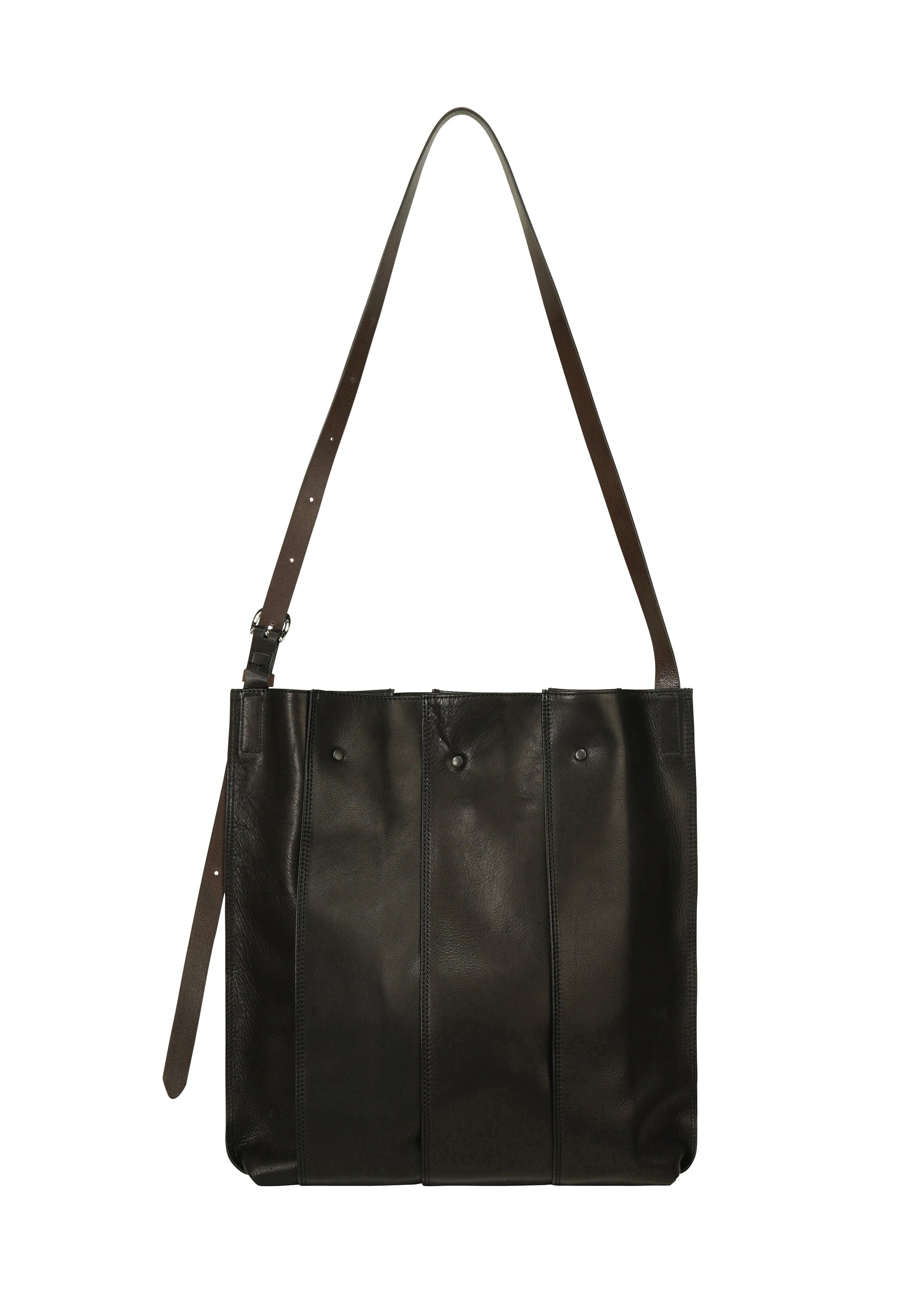Issey Miyake Leather Pleats kožená kabelka černá