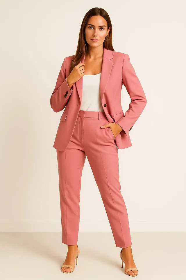 Norielle Slim Fit dámský kostým růžový