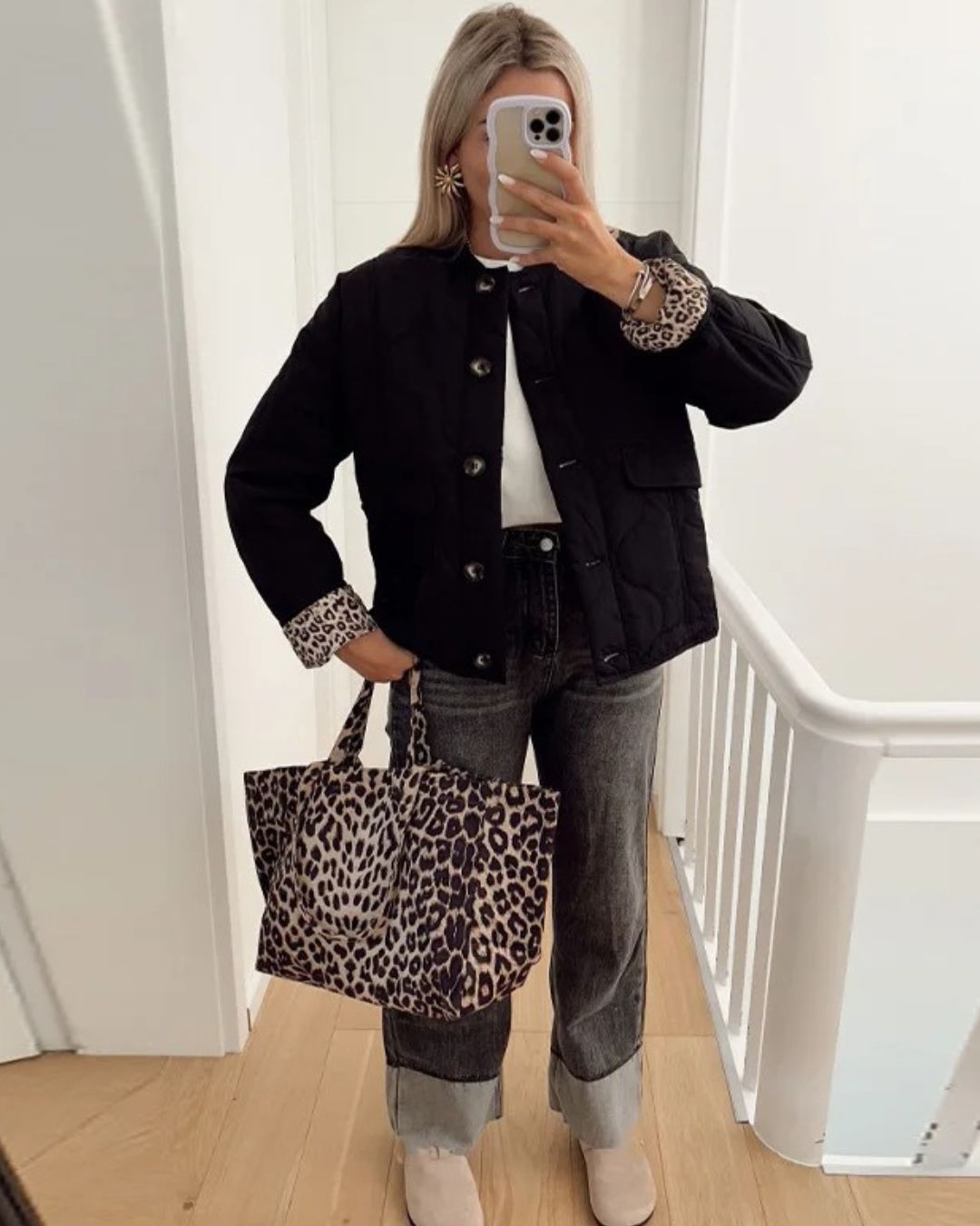 Norielle dámské sako s leopardí podšívkou černá elegantní