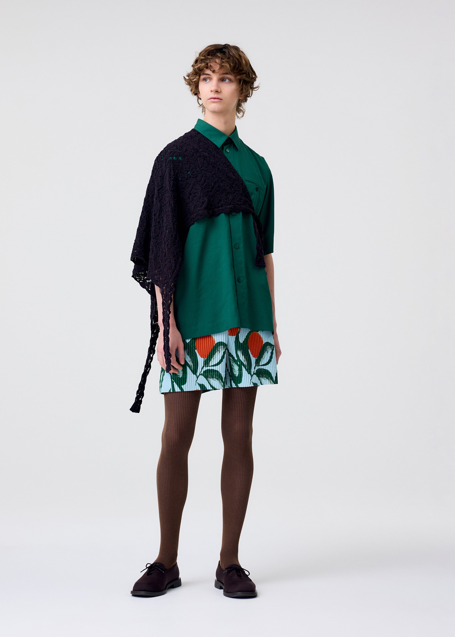 Issey Miyake Branches Leaves šála Black pletená