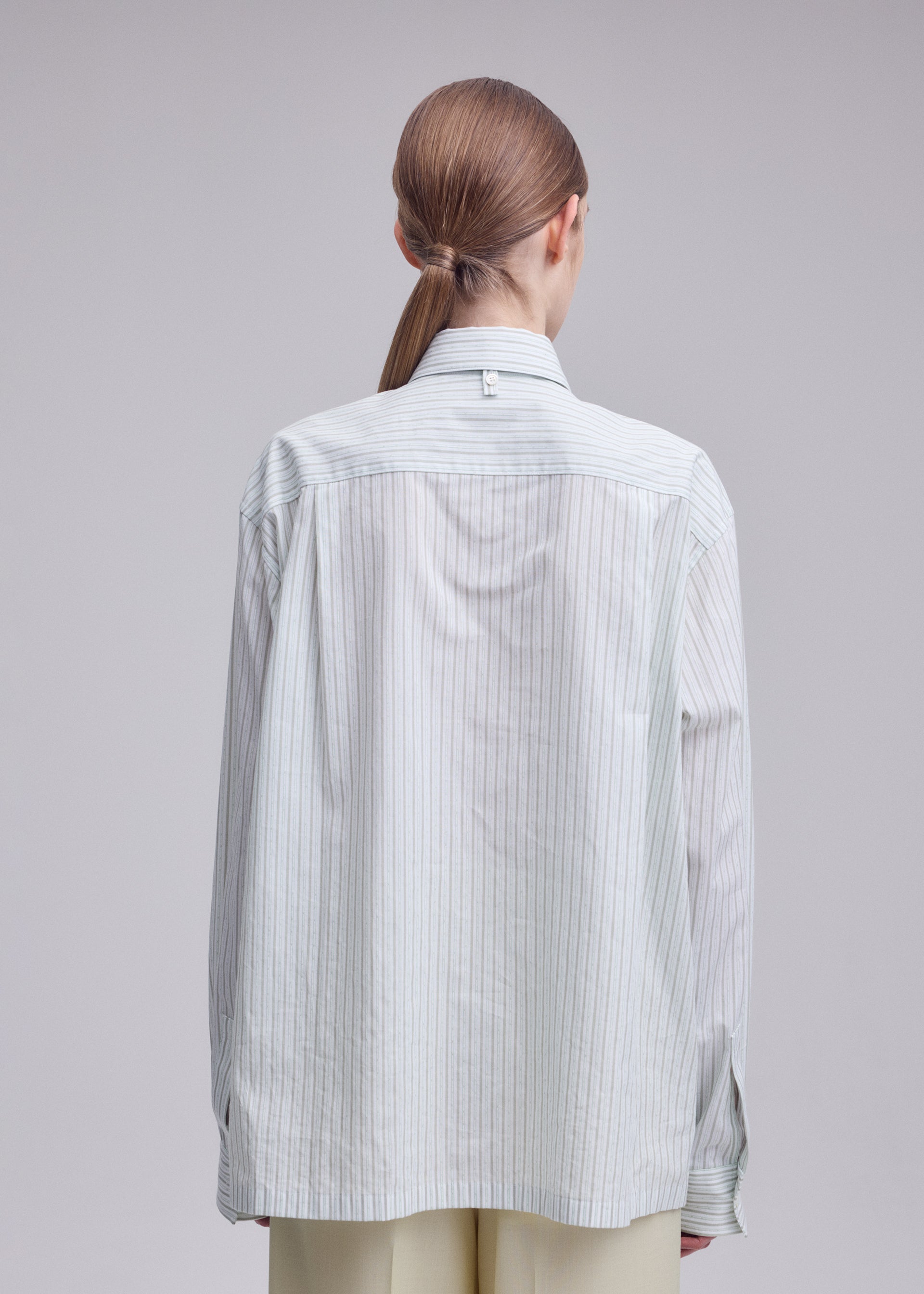Issey Miyake Monsieur Shirt Dobby Stripe košile bílá bavlněná