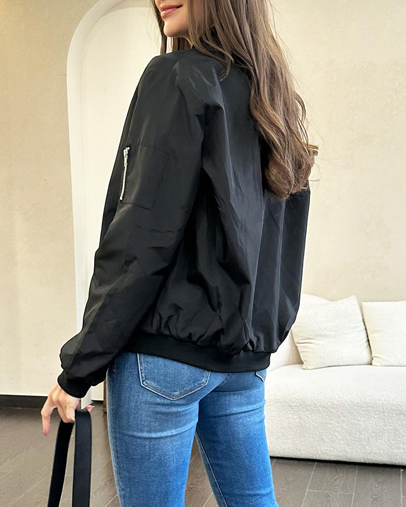 Norielle bomber bunda zip černá lehká krátká