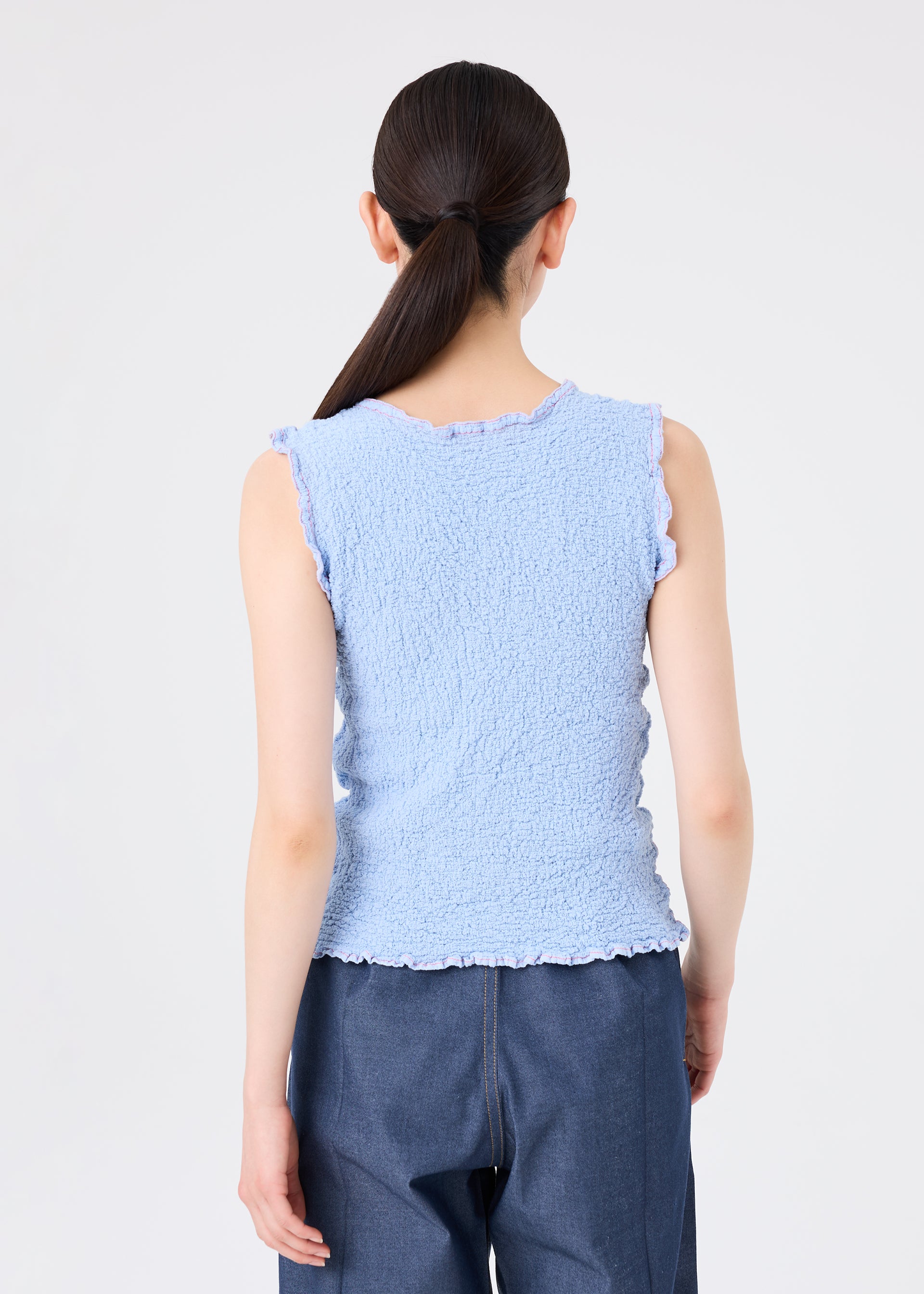 Issey Miyake Cauliflower bavlněný top černá