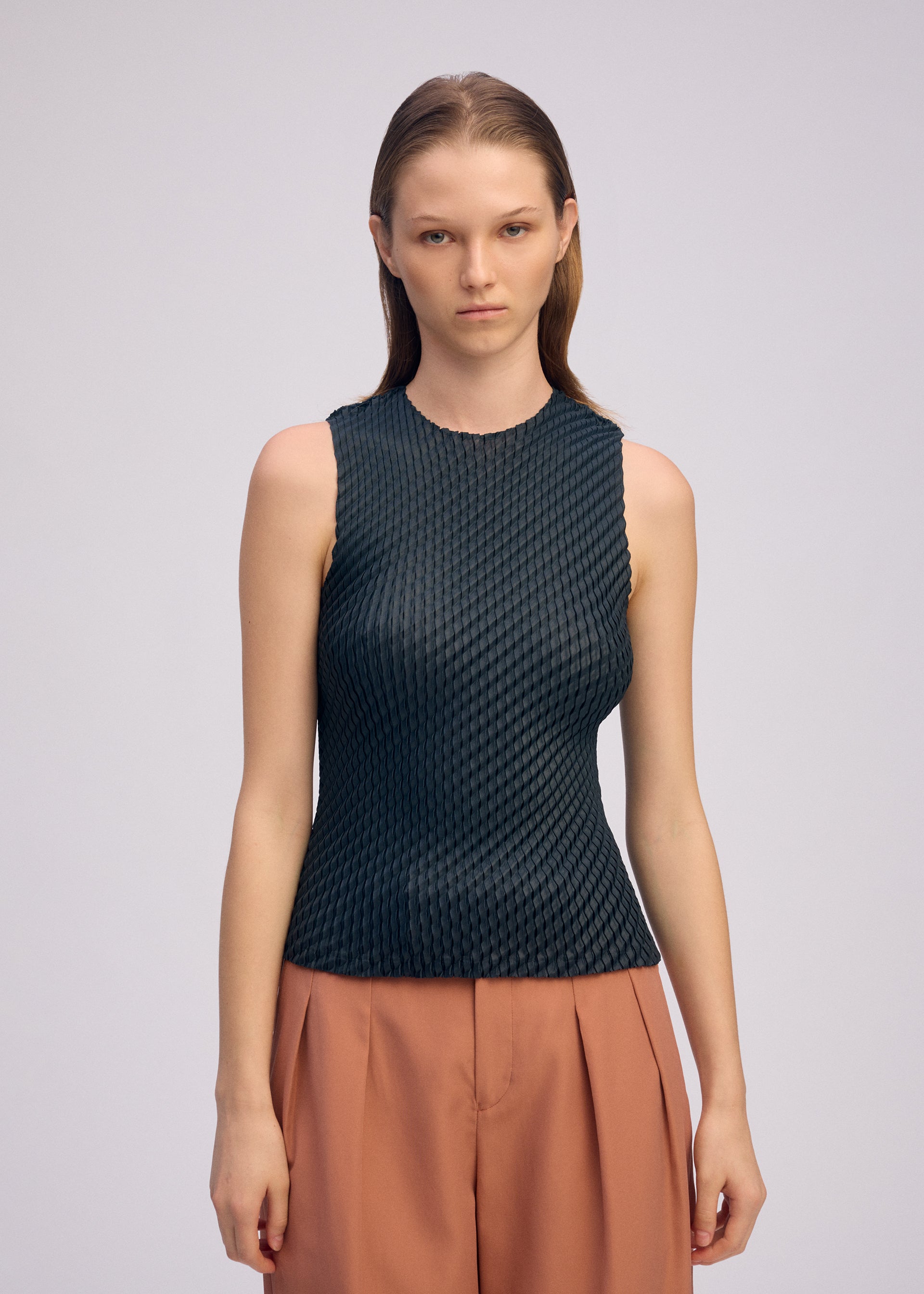 Issey Miyake Restore Blend Pleats IM61552 top Flamingo Pink