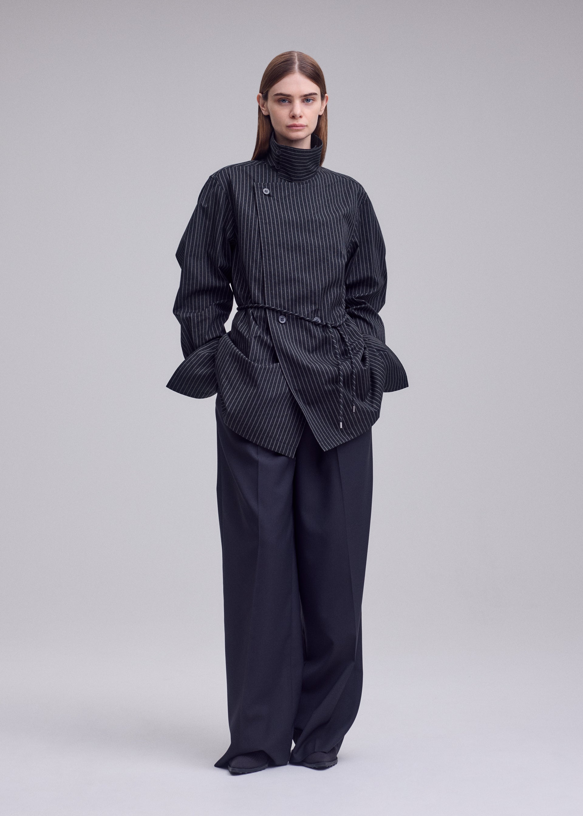 Issey Miyake Monsieur Shirt Dobby Stripe košile bílá