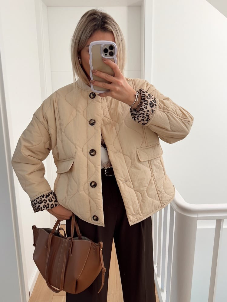Norielle dámské sako s leopardí podšívkou černá elegantní