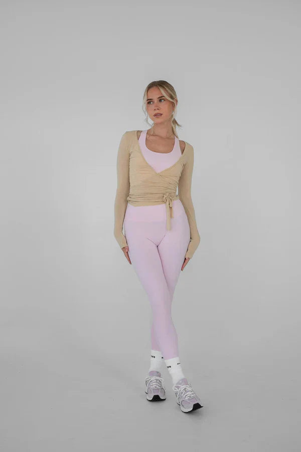 Norielle béžový dámský top zavinovací vázací