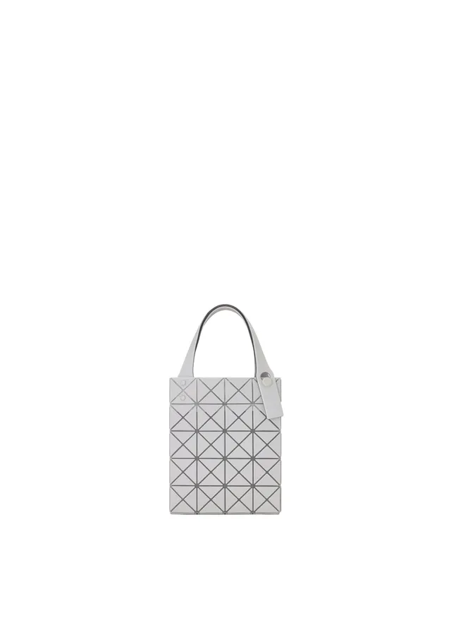 Issey Miyake Prism Plus tote light gray mini trojúhelníky