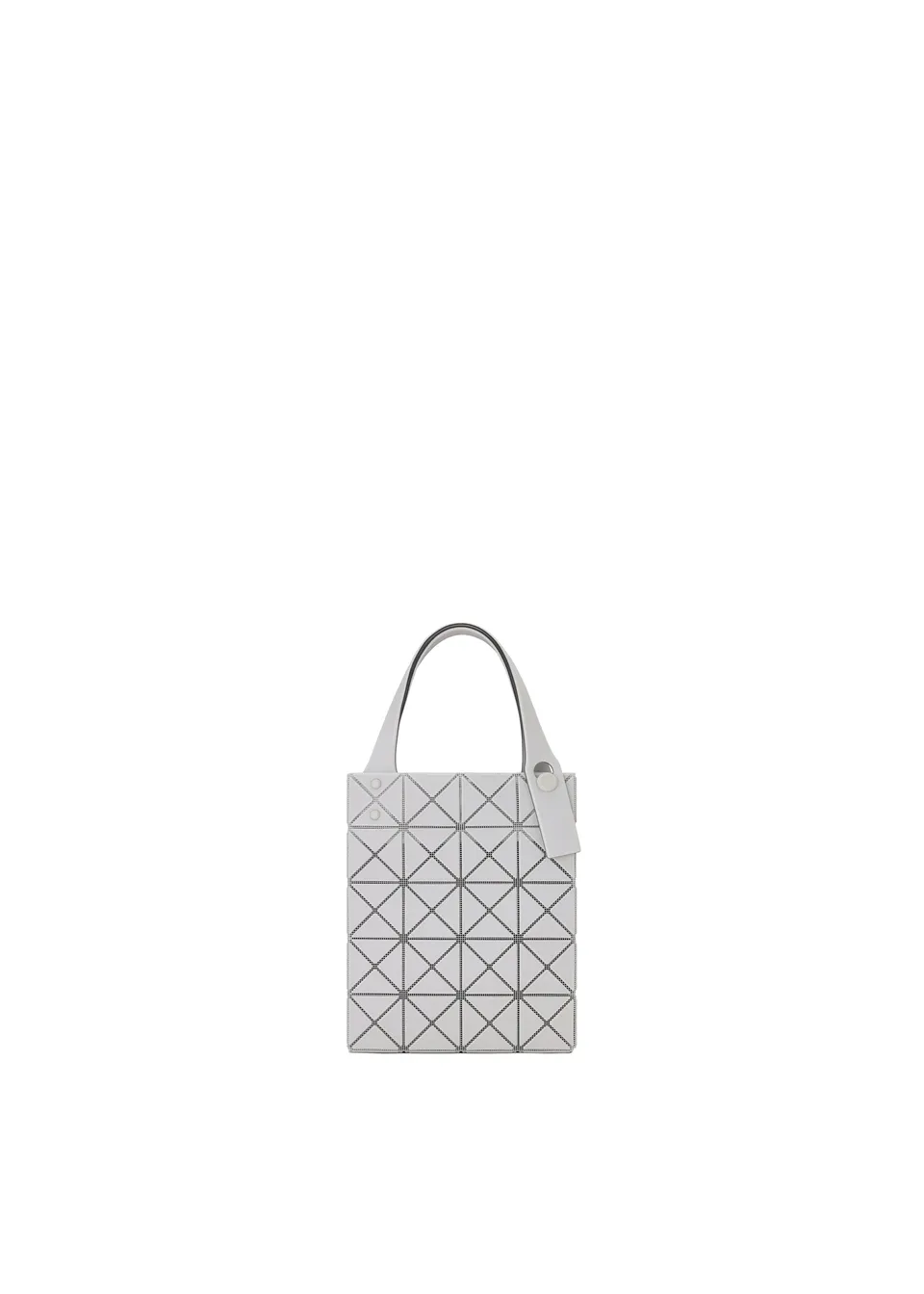 Issey Miyake Prism Plus tote light gray mini trojúhelníky