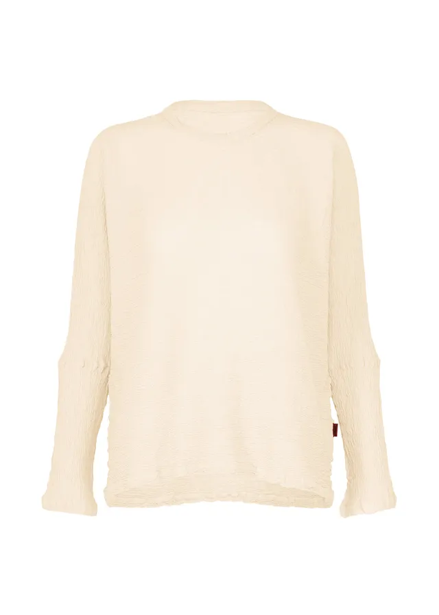Issey Miyake Kyo Chijimi 2Way top ivory s dlouhým rukávem