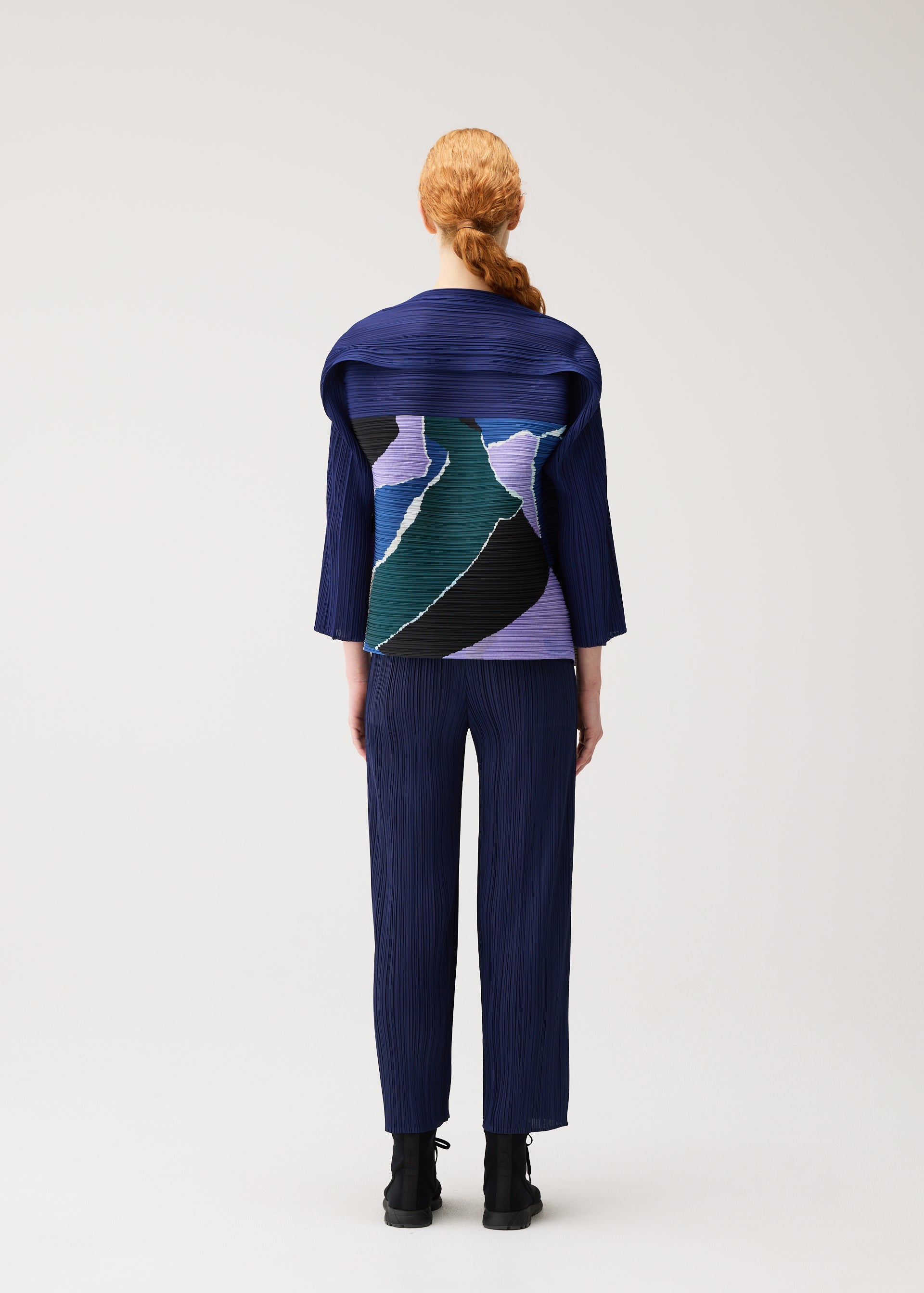 Issey Miyake SURPRISE! top oranžová lodičkový výstřih