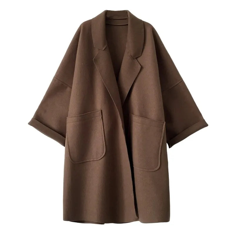 Norielle dámský oversize kabát polodlouhý černý
