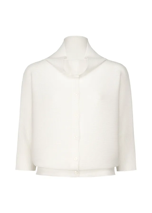 me Issey Miyake Dolman Stretch Pleats kardigan bílý