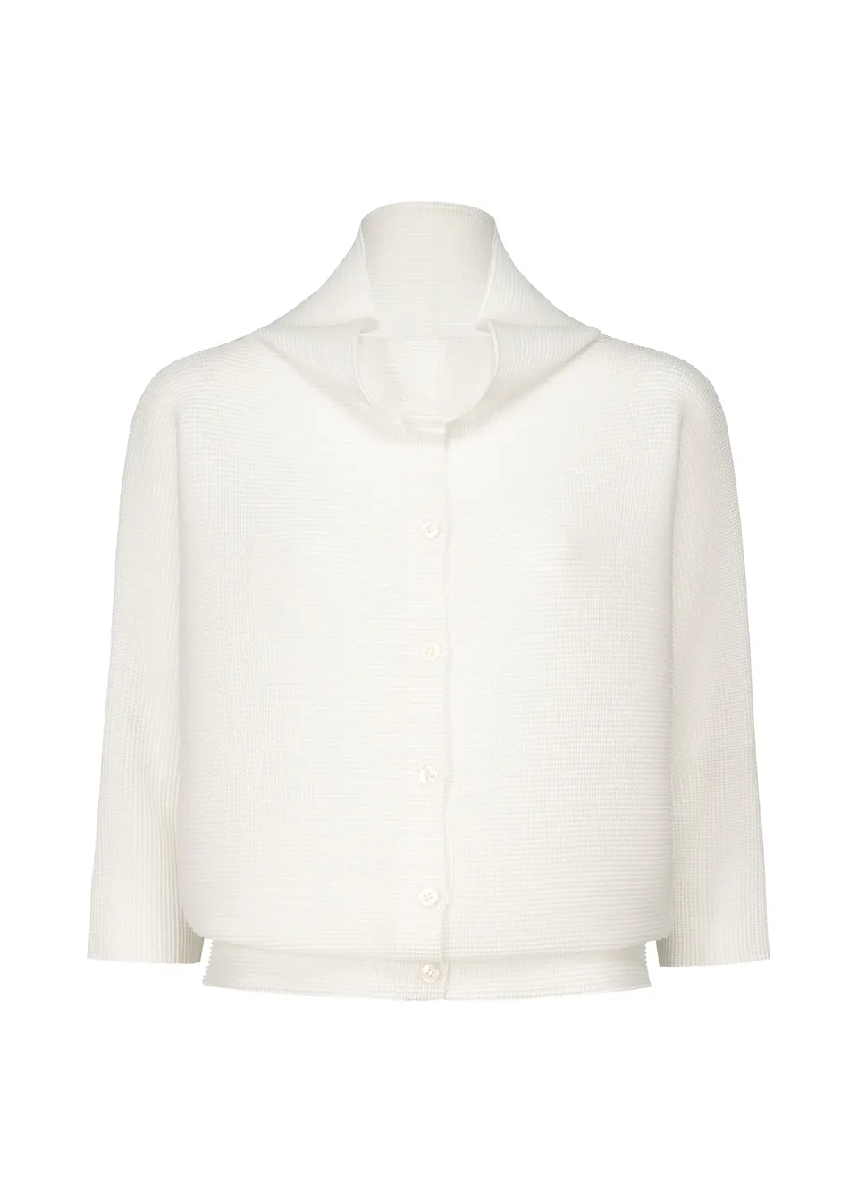 me Issey Miyake Dolman Stretch Pleats kardigan bílý