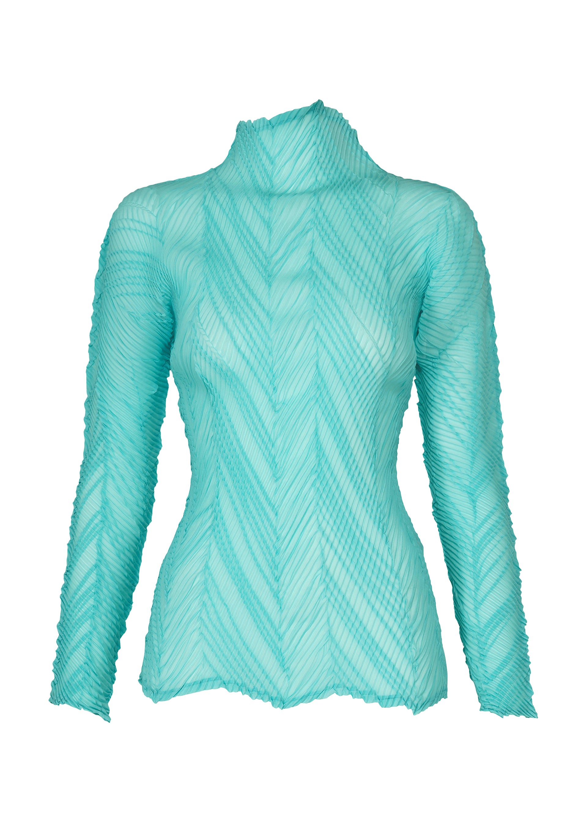 Issey Miyake Zigzag Pleats top s dlouhým rukávem Black