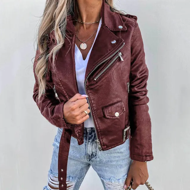 Norielle Biker krátká koženková bunda černá
