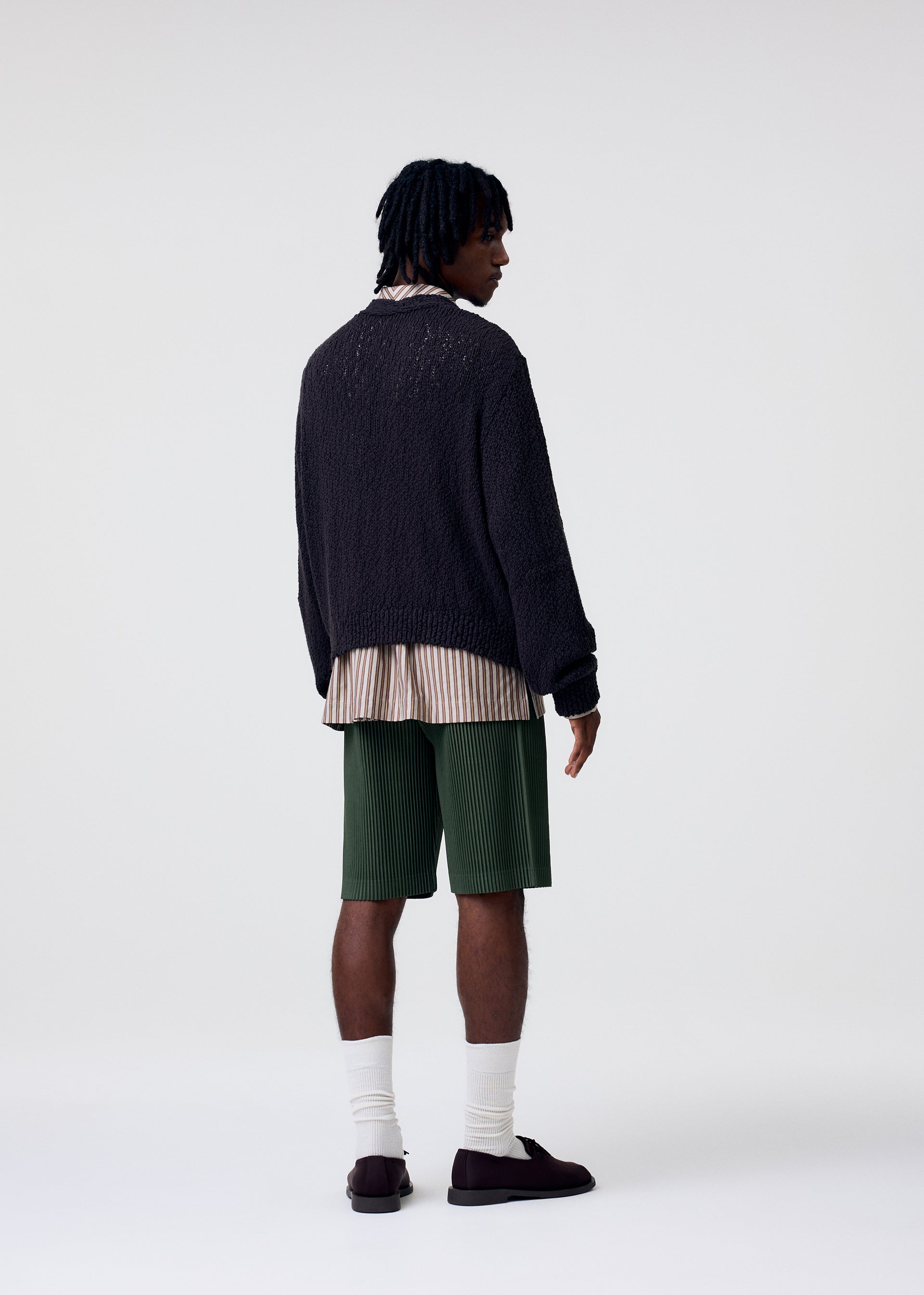 Issey Miyake Color Pleats 2 kraťasy vínové plisé