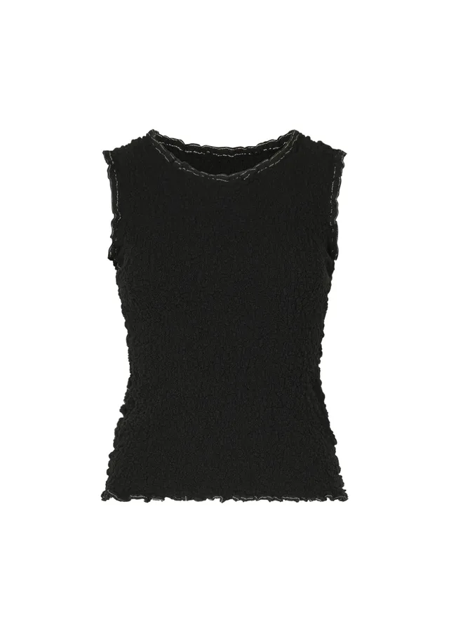 Issey Miyake Cauliflower bavlněný top černá