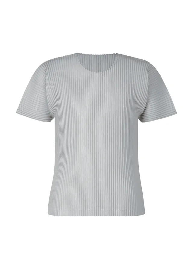 Issey Miyake Basics tričko světle šedá polyesterové kulatý výstřih