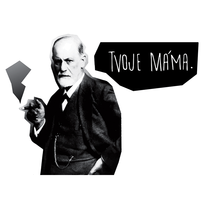 Magifešn Freud taška MEDIUM Tvoje máma bílá