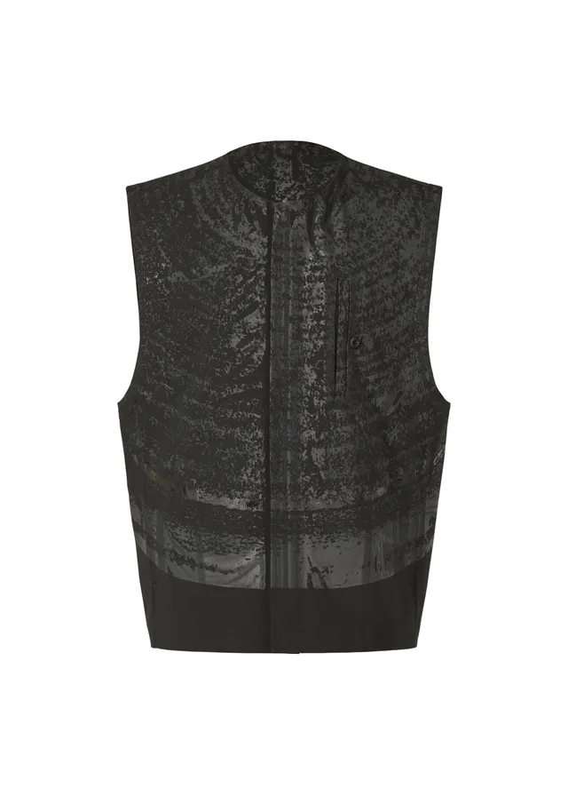 Issey Miyake Kaiyu pánská vesta Black s potiskem