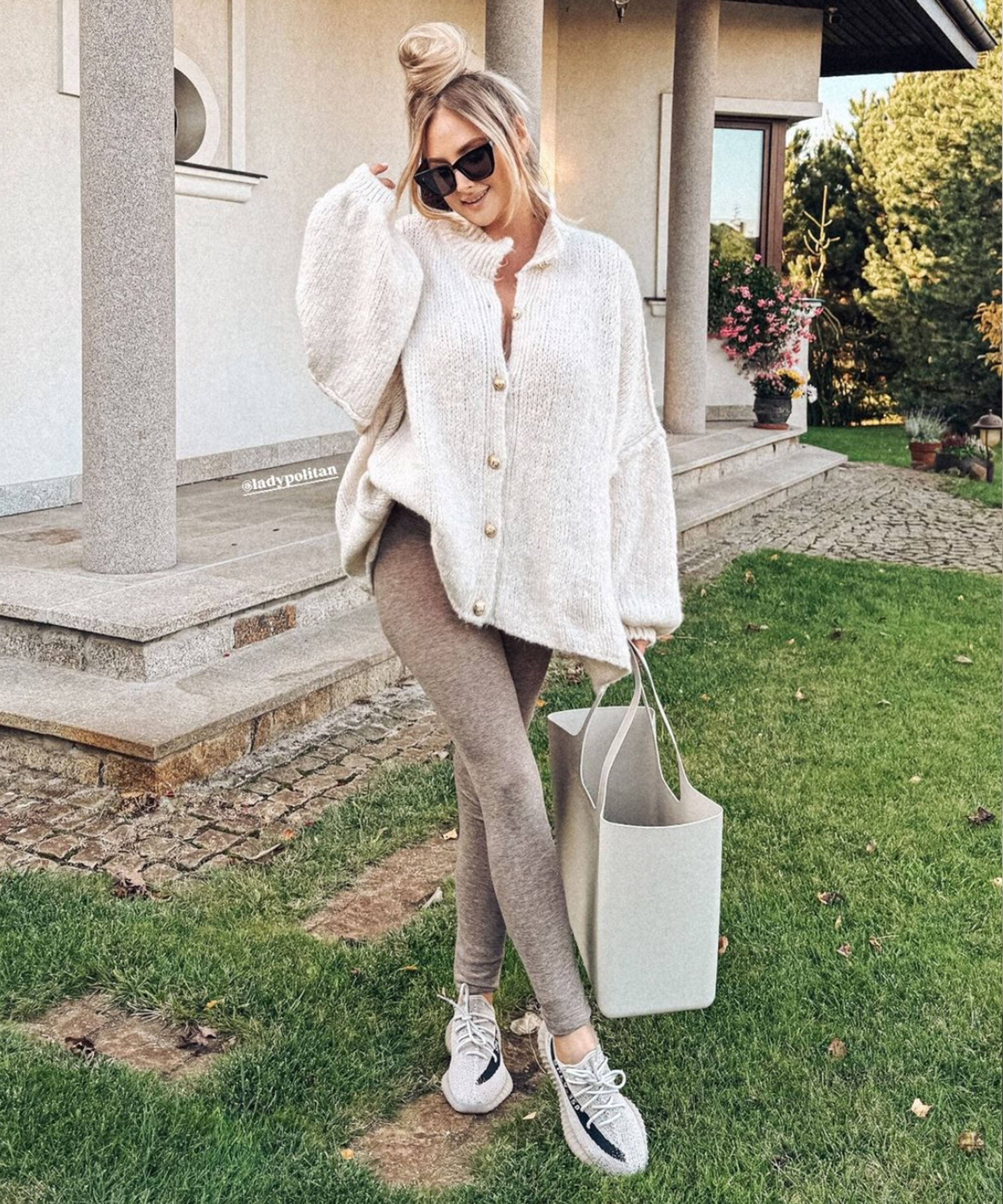Norielle béžový oversize cardigan na knoflíky