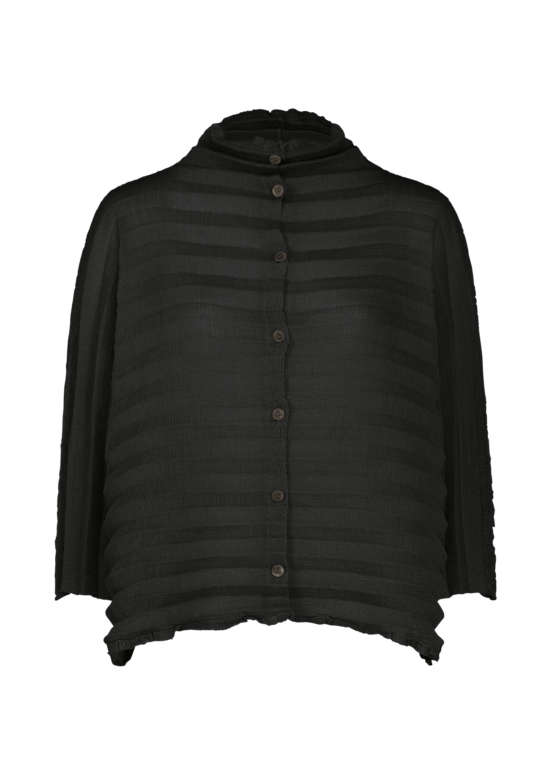 Issey Miyake Accordion See-Through Crepe kardigan gray