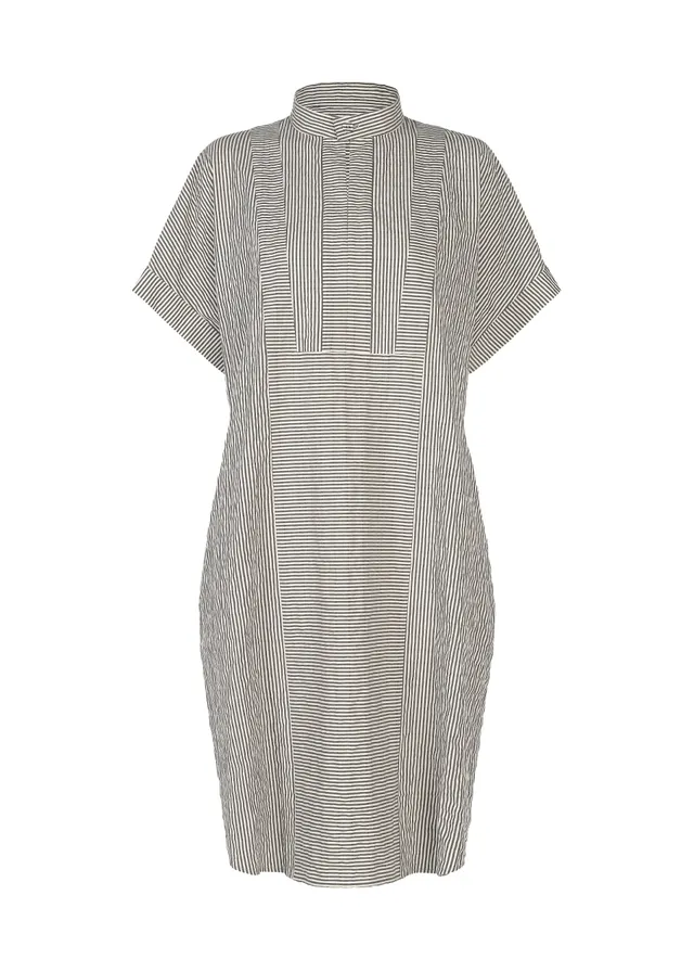 Issey Miyake Ripple Stripe tunika bílá bavlněná