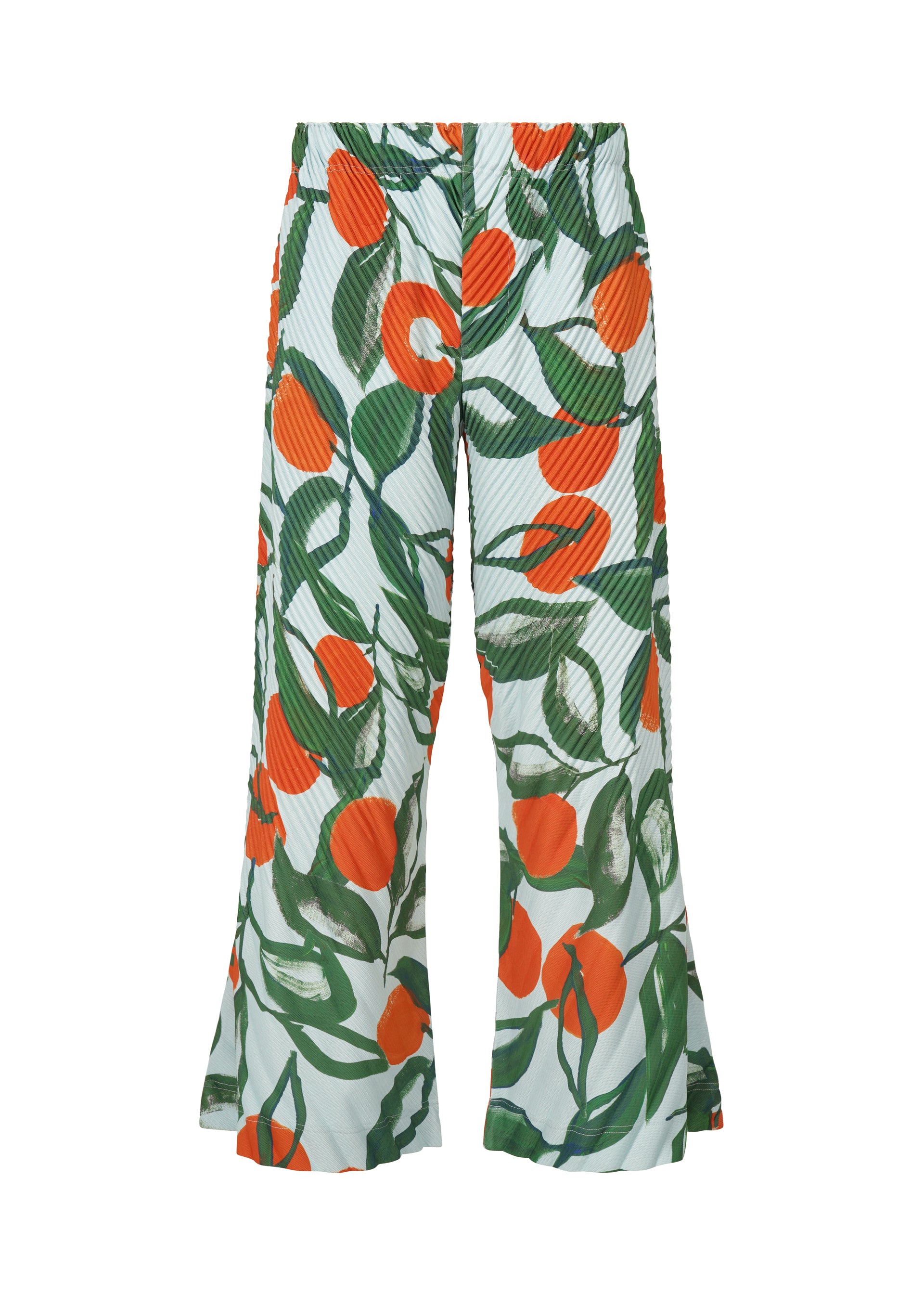 Issey Miyake Homme Plissé Fruits & Vegetables kalhoty šedá potisk