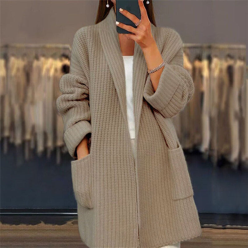 Norielle dámský dlouhý cardigan žebrovaný krémový