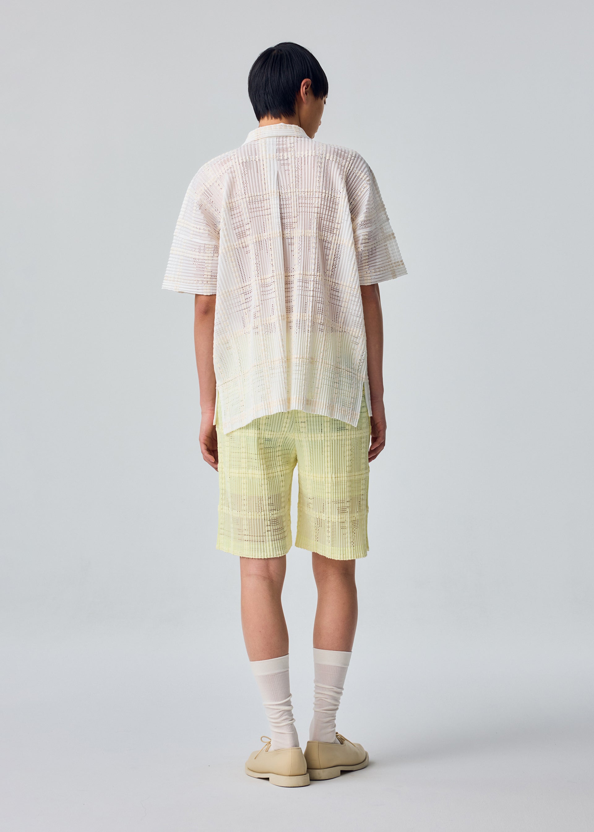 Homme Plissé Issey Miyake Lace Grid košile pánská černá 3