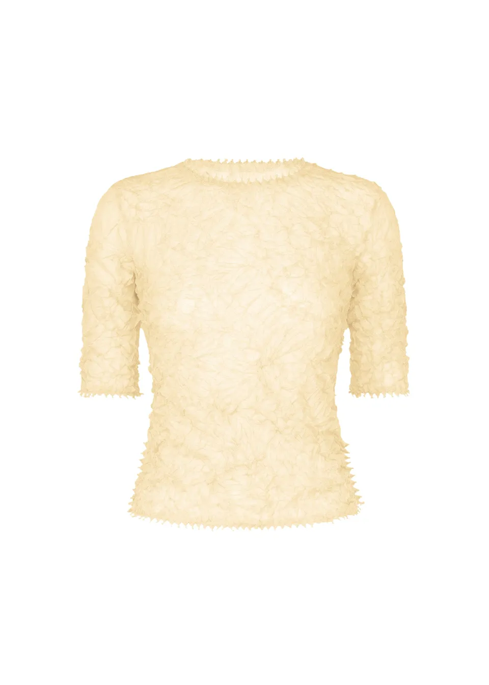Issey Miyake Kumo Shibori Knit Sheer pletený top off white vel. 2
