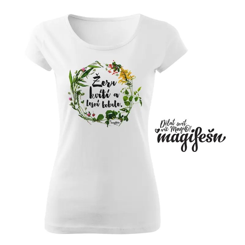 Magifešn XX Žeru kvítí Luční tričko biobavlna