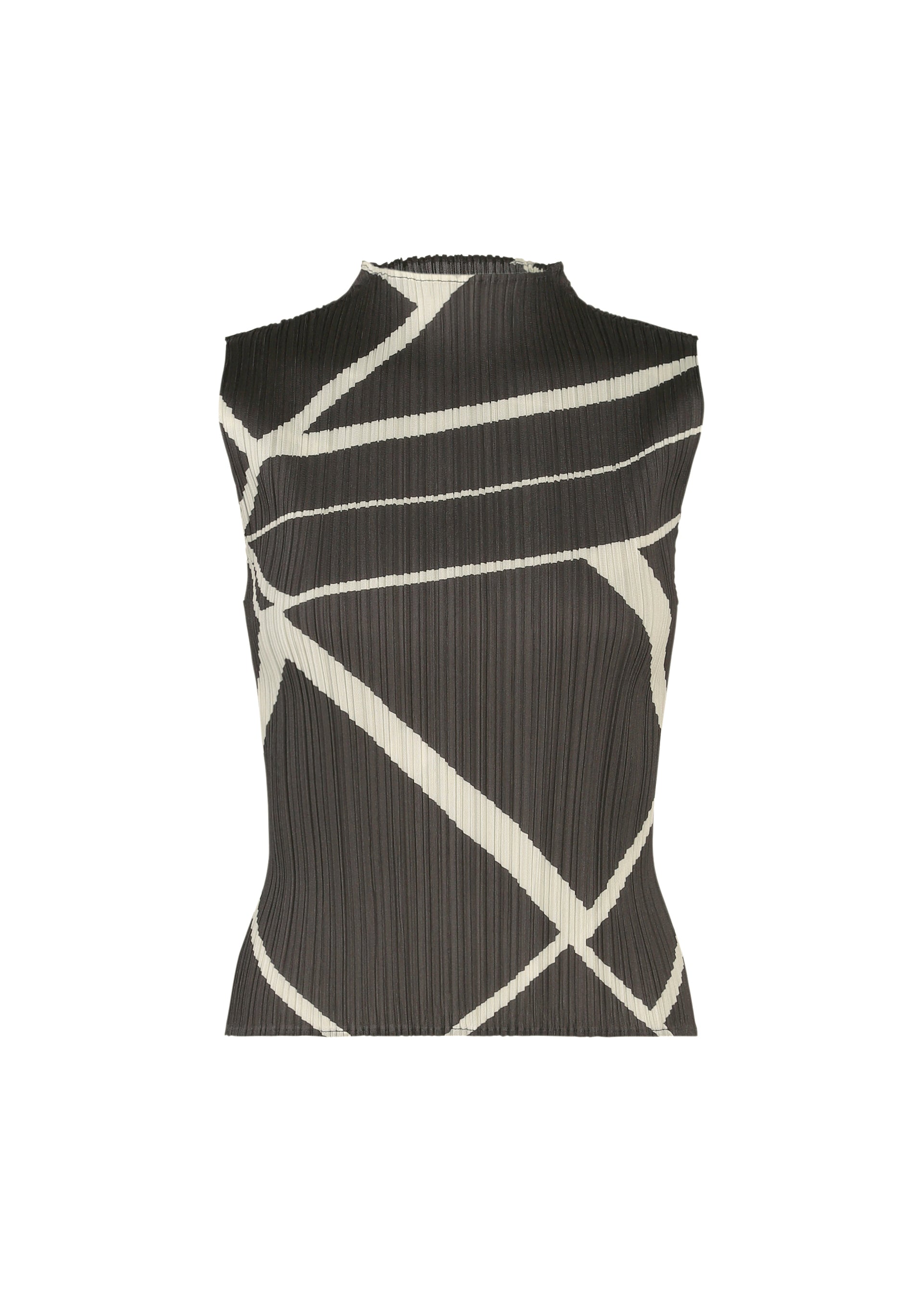 Issey Miyake Fold Line top bílý bez rukávů