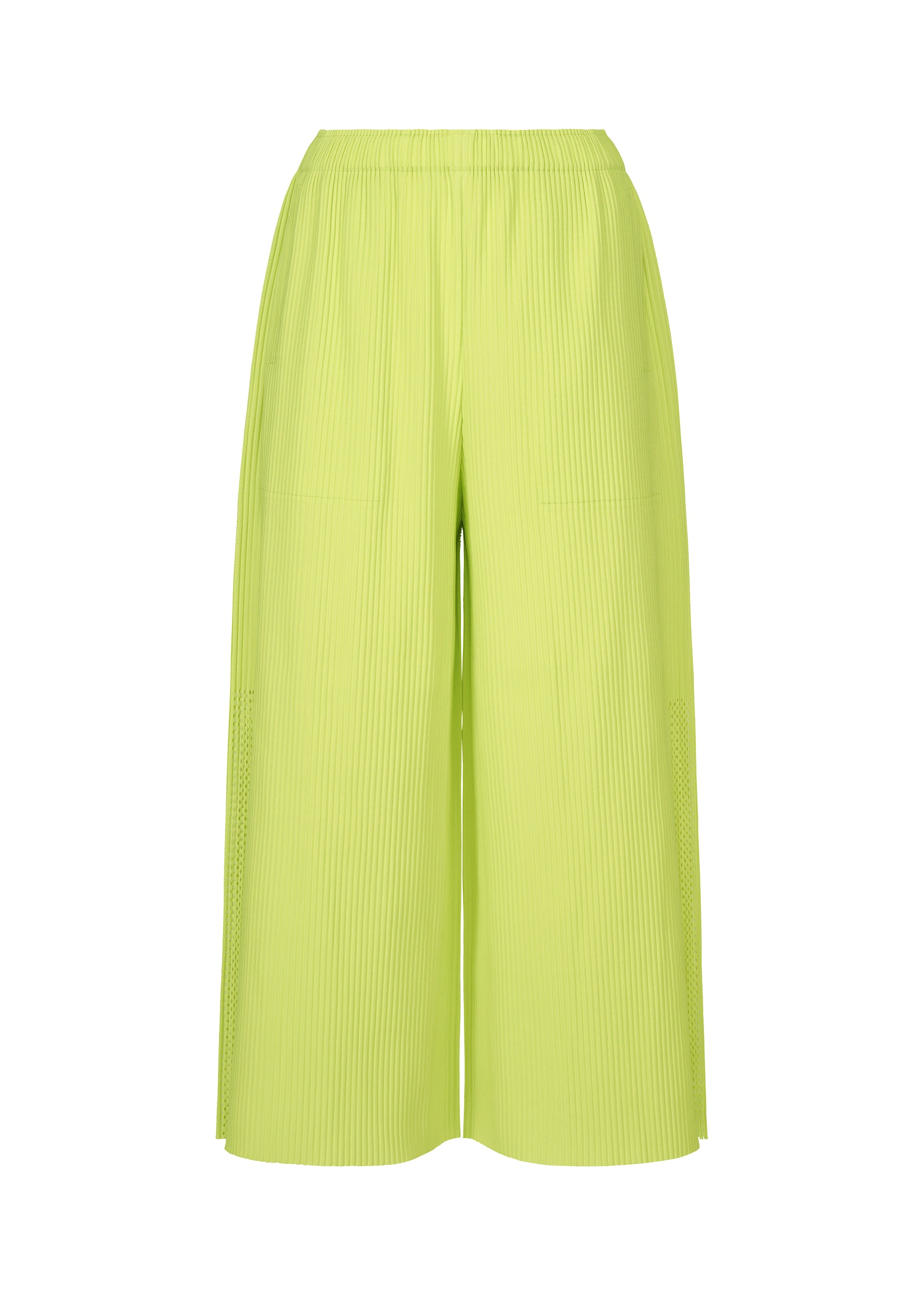Issey Miyake Mesh Pleats široké kalhoty černé síťované
