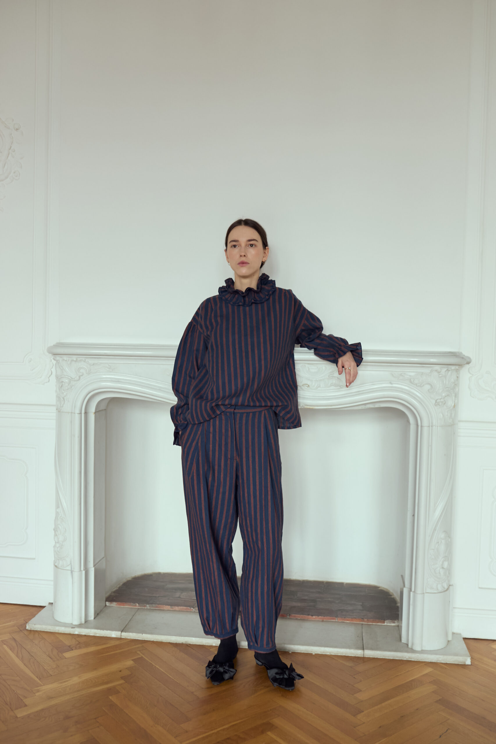 AURELIA & ZWEI FRAUEN Tessa Vintage kalhoty proužek