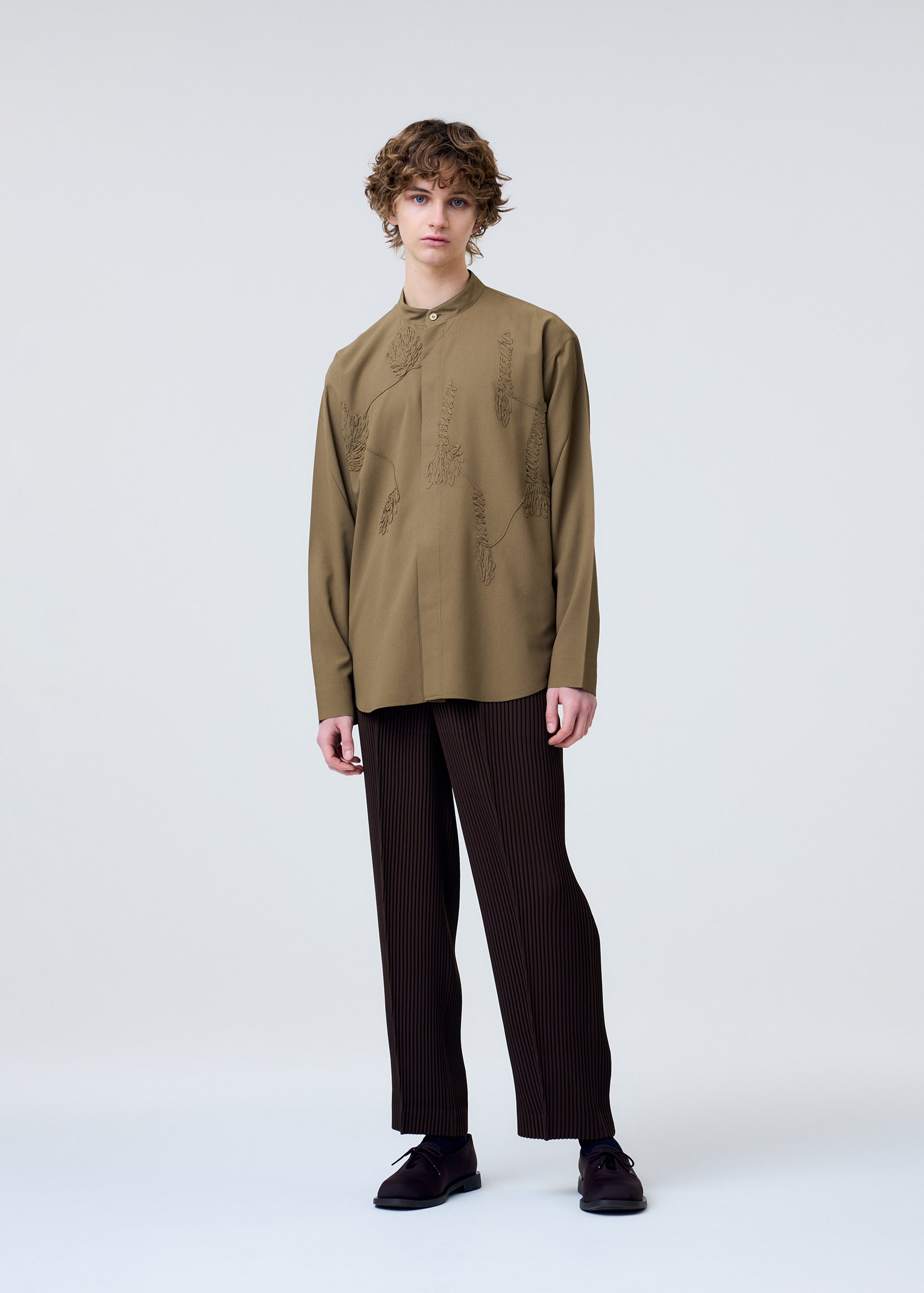 Issey Miyake Homme Plissé Embroidery Press košile White
