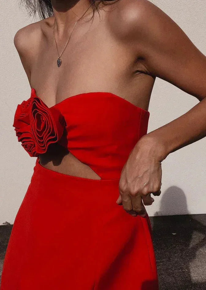 Norielle bustier mini šaty růžové s květem