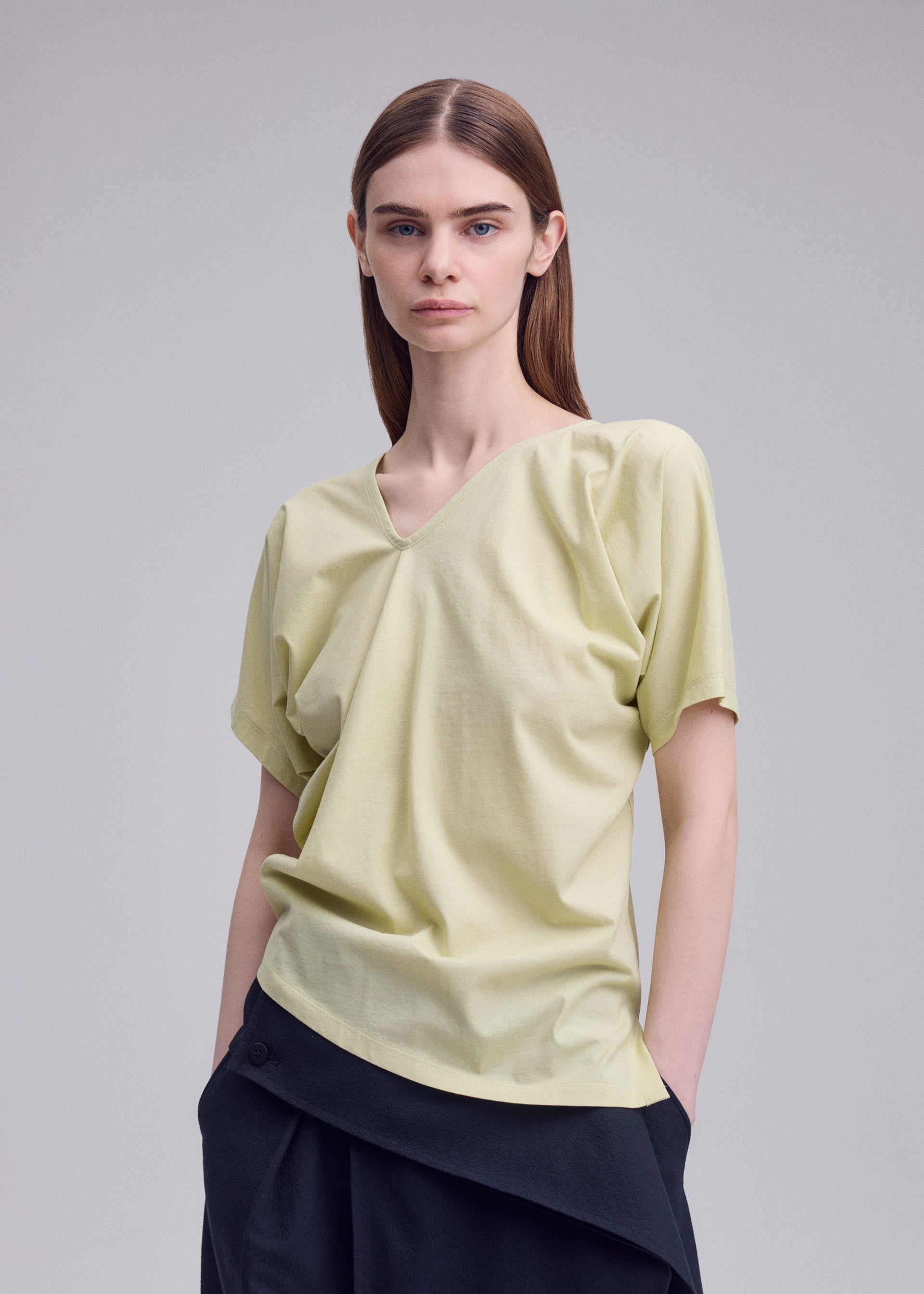 Issey Miyake Tubular-T top smetanový 2 bavlněný