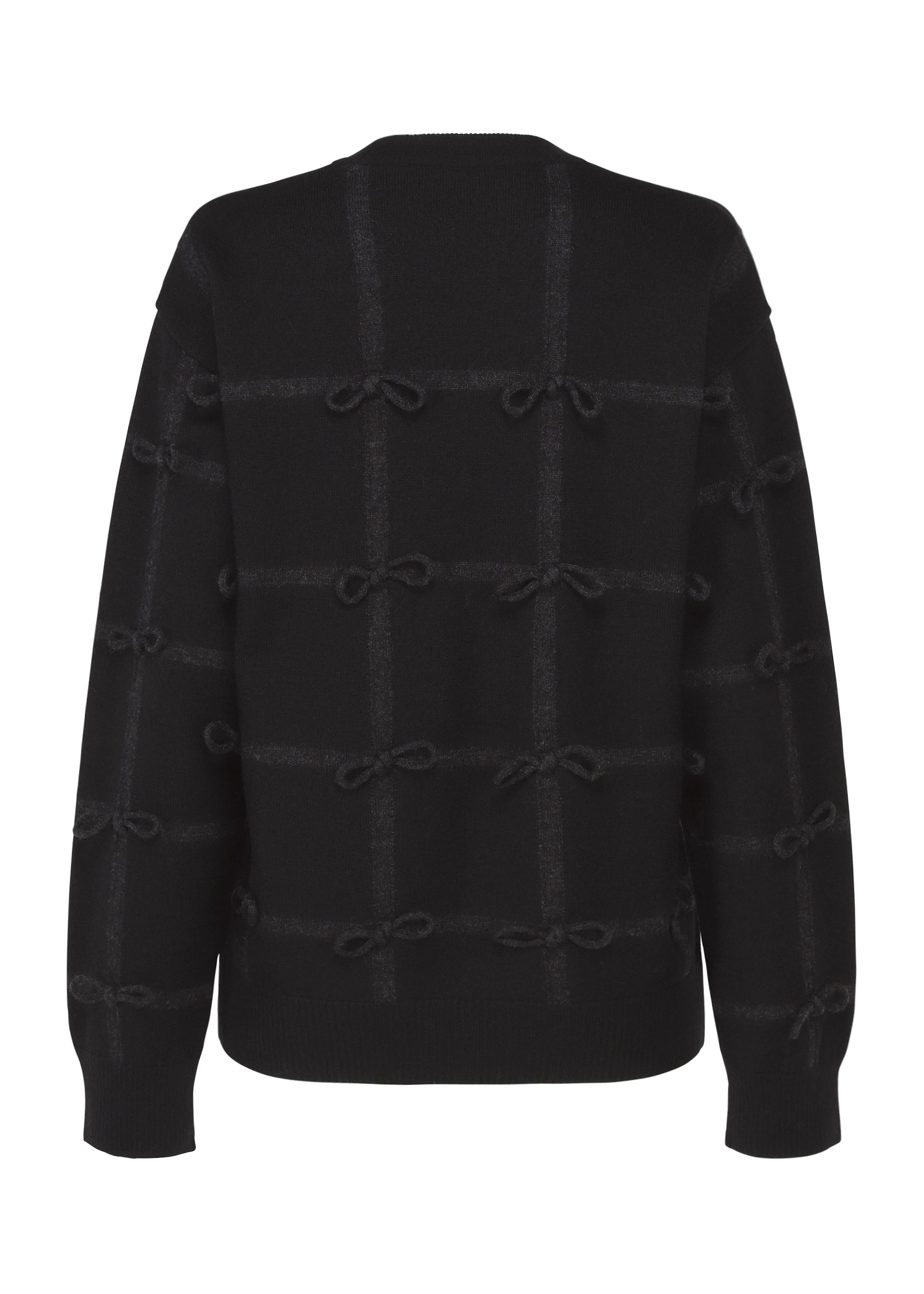 Issey Miyake RIBBON KNIT svetr černý vlněný