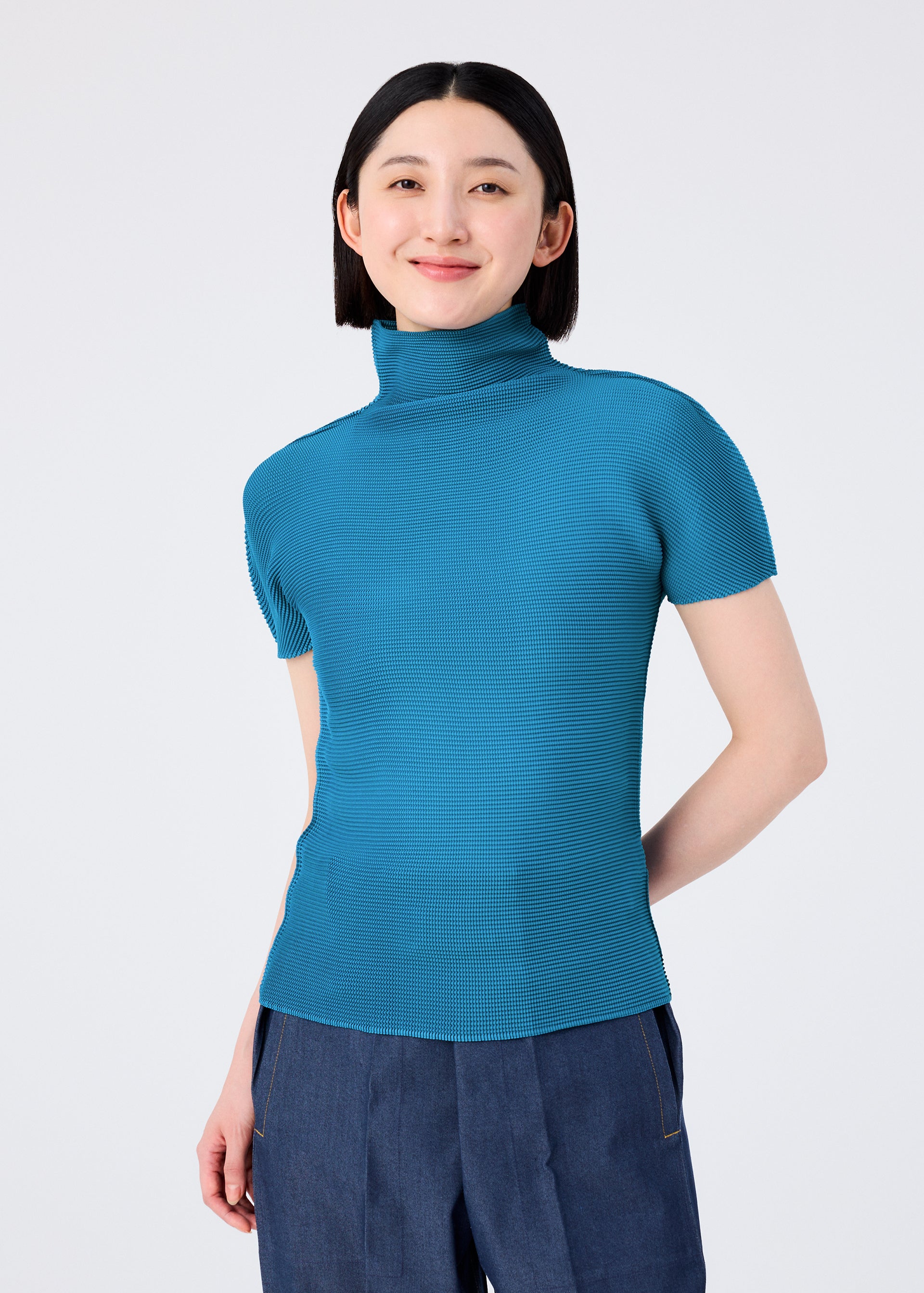 Issey Miyake Stretch Pleats 6 top žlutý