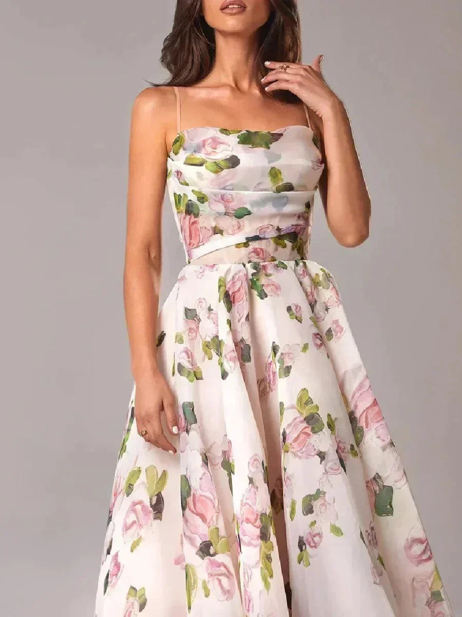 Norielle Midi Bustier Fleurie šaty midi fialová květované