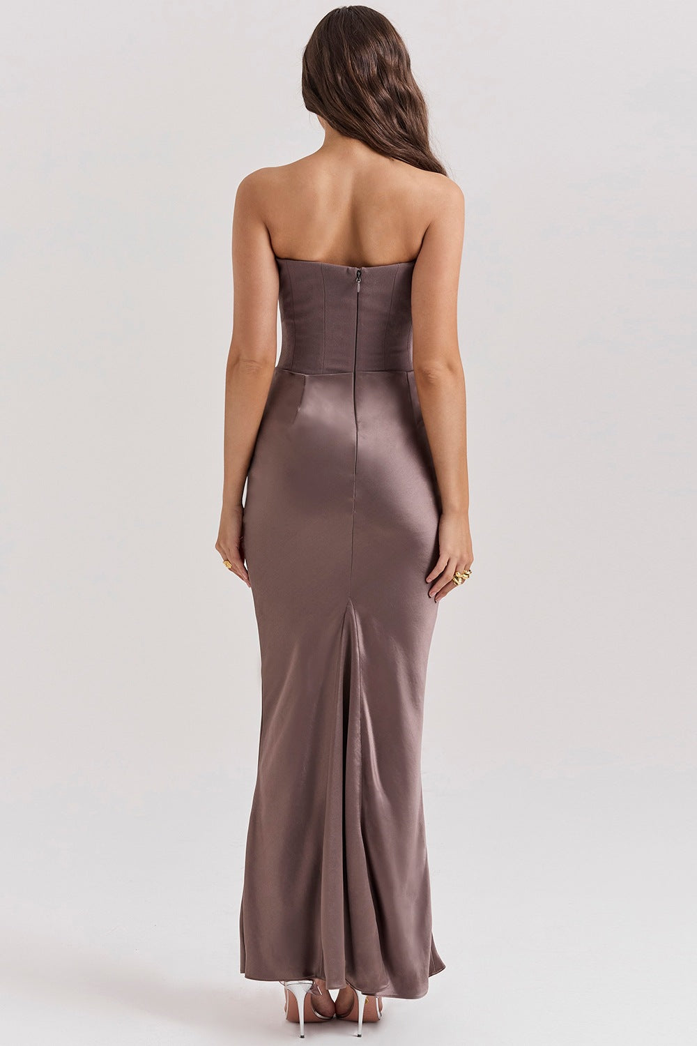 Norielle Elegance saténové bustier šaty černé