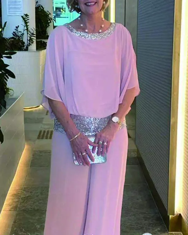 Norielle elegantní dámská souprava růžová