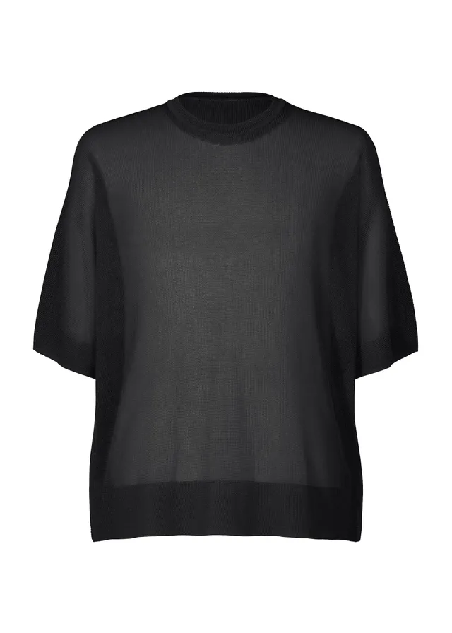 Issey Miyake Homme Plissé Washi tričko Black lněné
