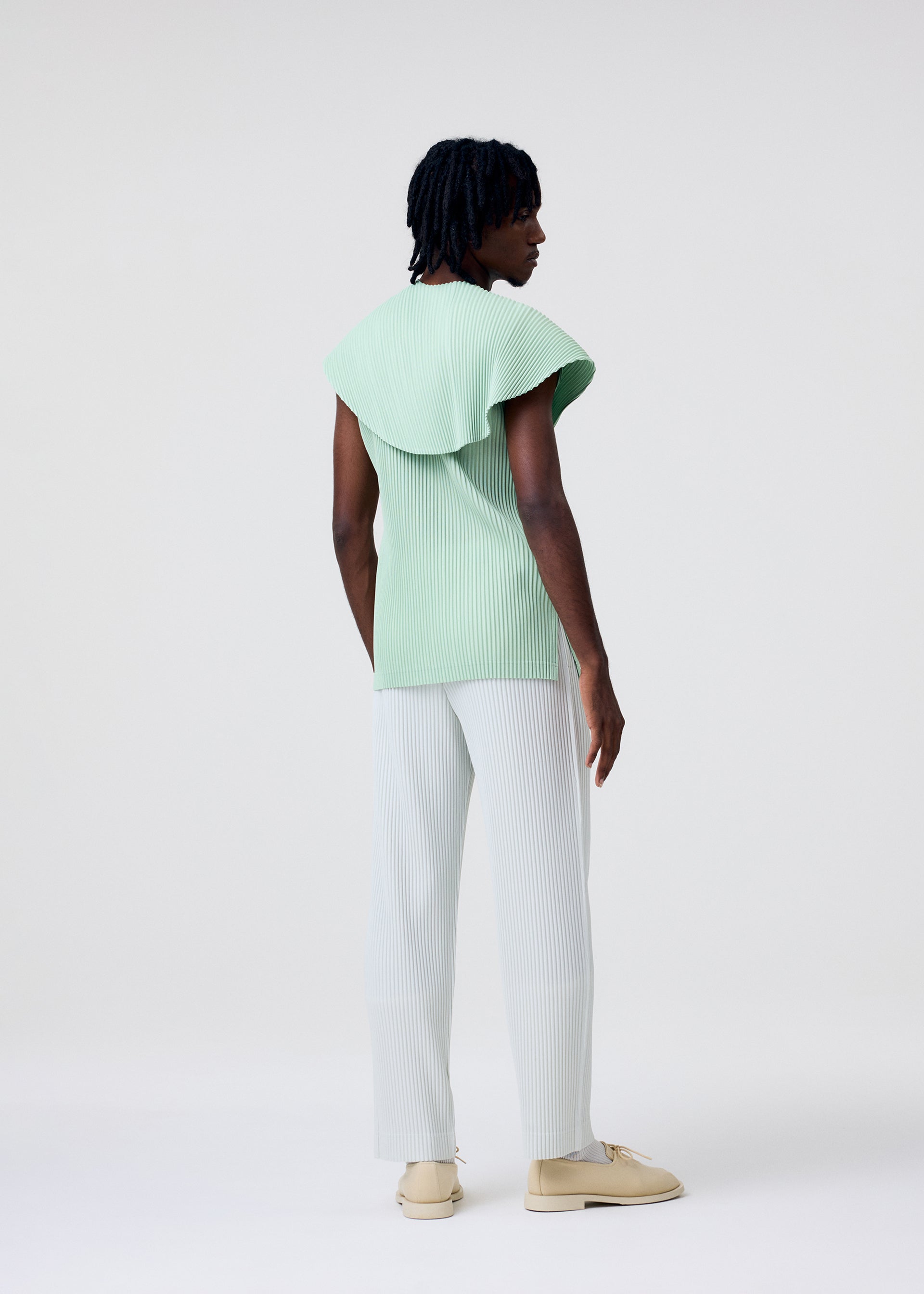 Issey Miyake Tailored Pleats 3 kalhoty růžové rovné