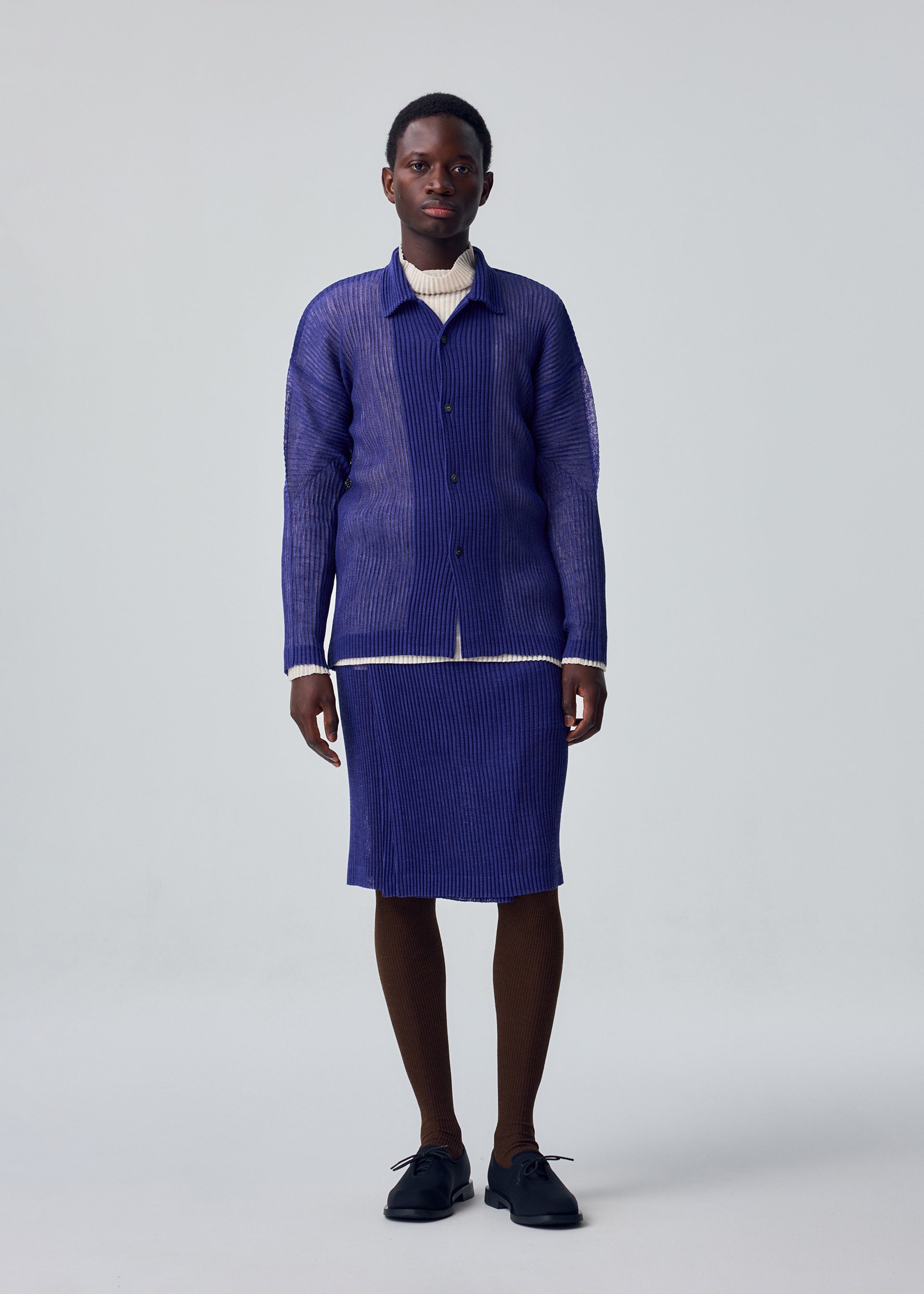 Issey Miyake Rustic Mesh zavinovací sukně černá