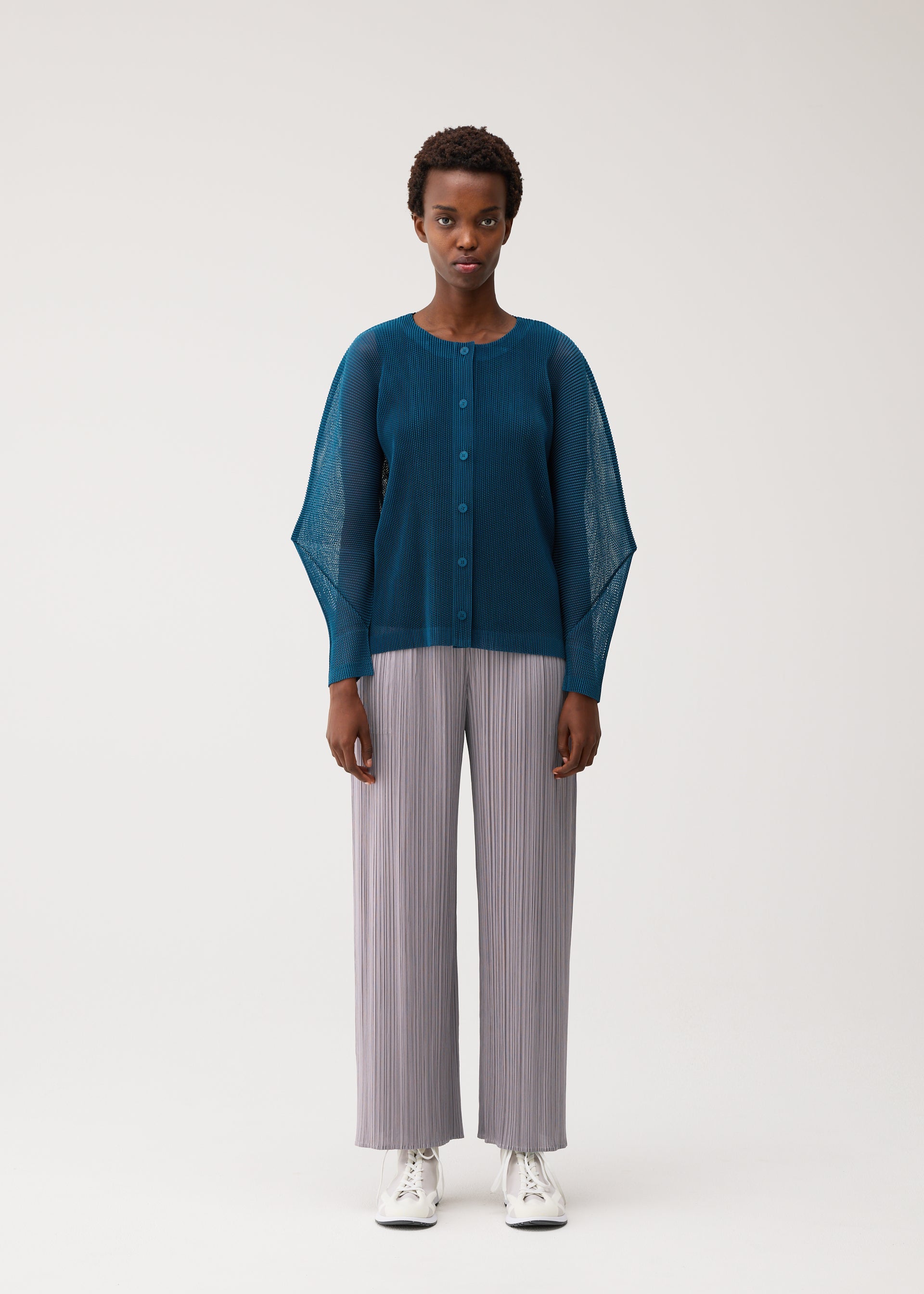 Issey Miyake Tatami August kardigan bílý síťovaný