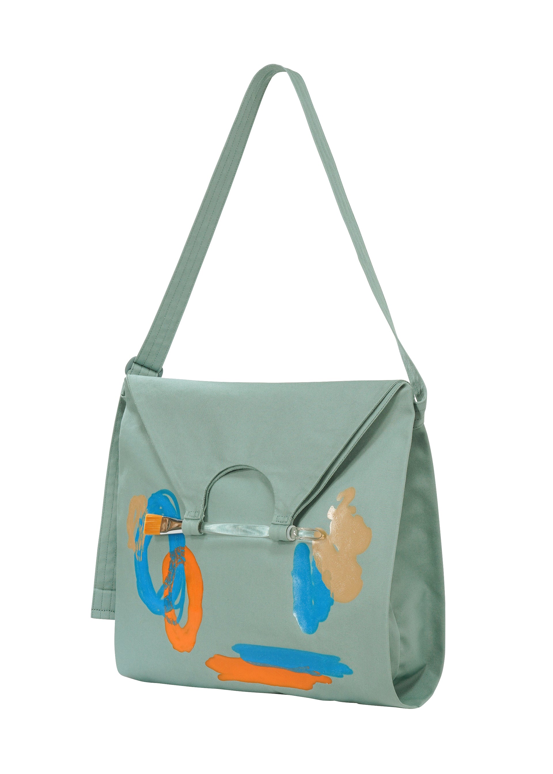 Homme Plissé Doodle Canvas Satchel kabelka bílá 2v1