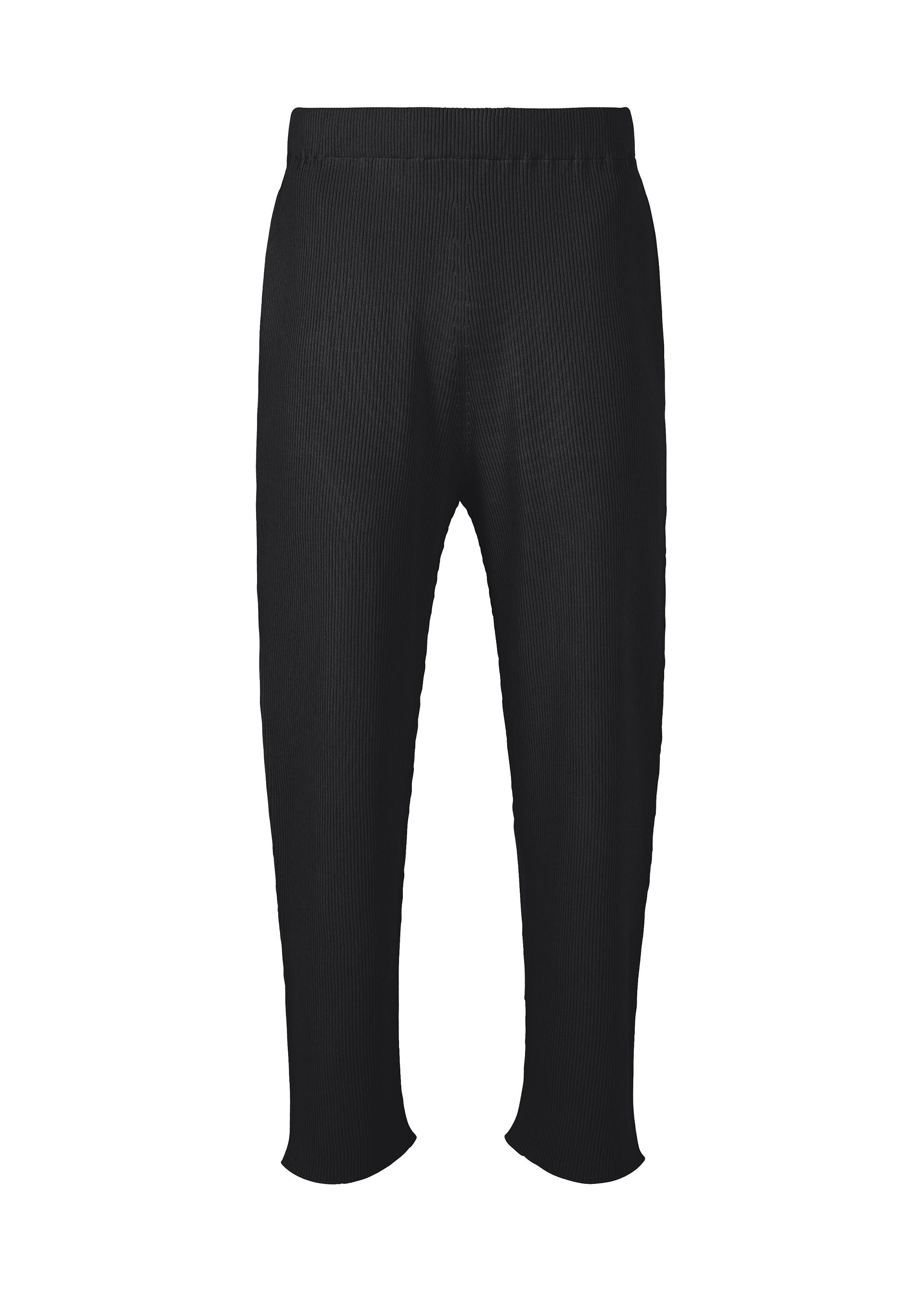 Issey Miyake Homme Plissé Basic Knit kalhoty černé pletené